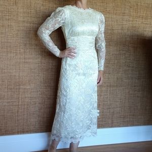1980's RIMINI lace dress 80's vintage wedding S